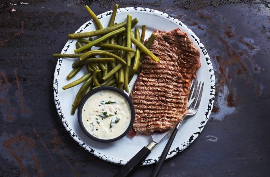 Recette de Fauxfilet de boeuf grillé béarnaise allégée